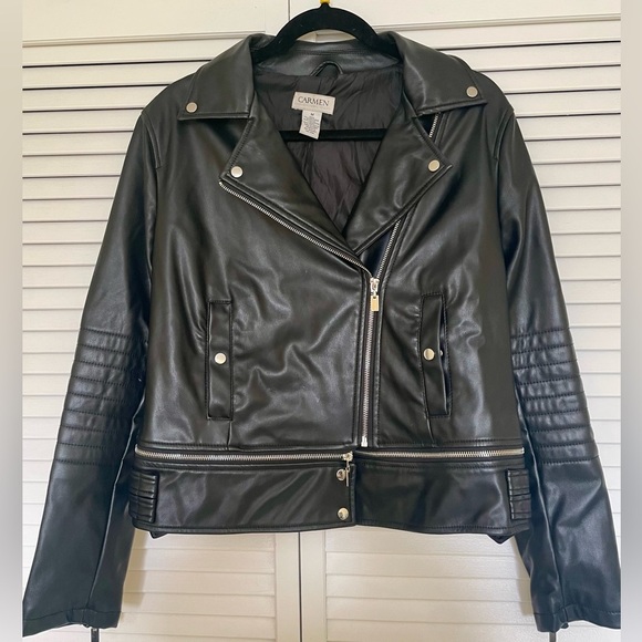 Carmen Marc Valvo Jackets & Blazers - Faux Leather Jacket - Medium